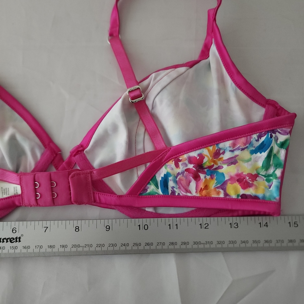 For Love And Lemons Watercolor Pink Floral Bra - Picture 6 of 7